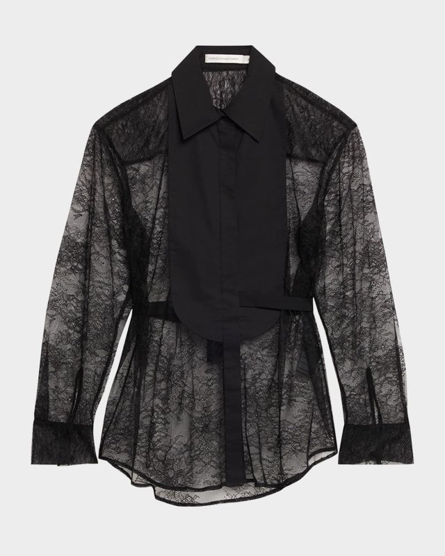 Lace Tuxedo Shirt